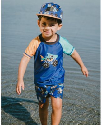 Boys' Short Sleeve Ultramarine Graphic Rashguard - Little Kid