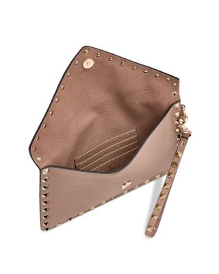 Rockstud Leather Envelope Pouch Clutch