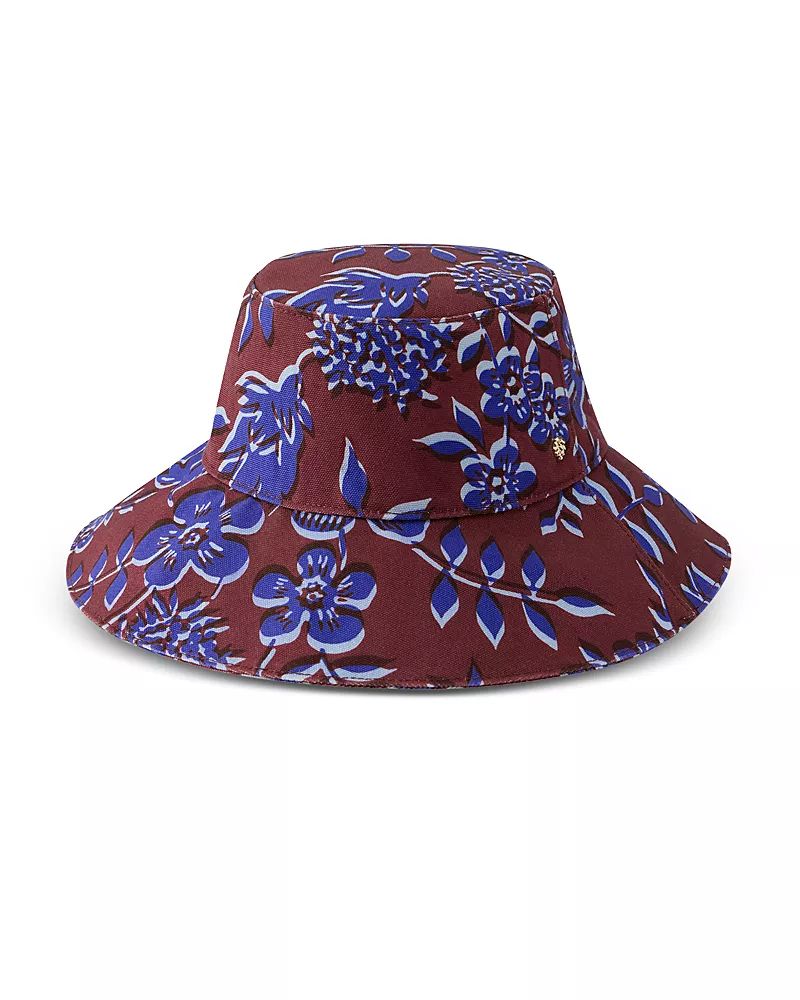 Helen Kaminski Tessa Floral Print Canvas Bucket Hat