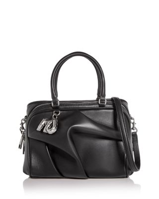 The Small Wave Leather Top Handle Bag
