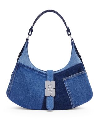 Kat Small Denim Hobo Bag