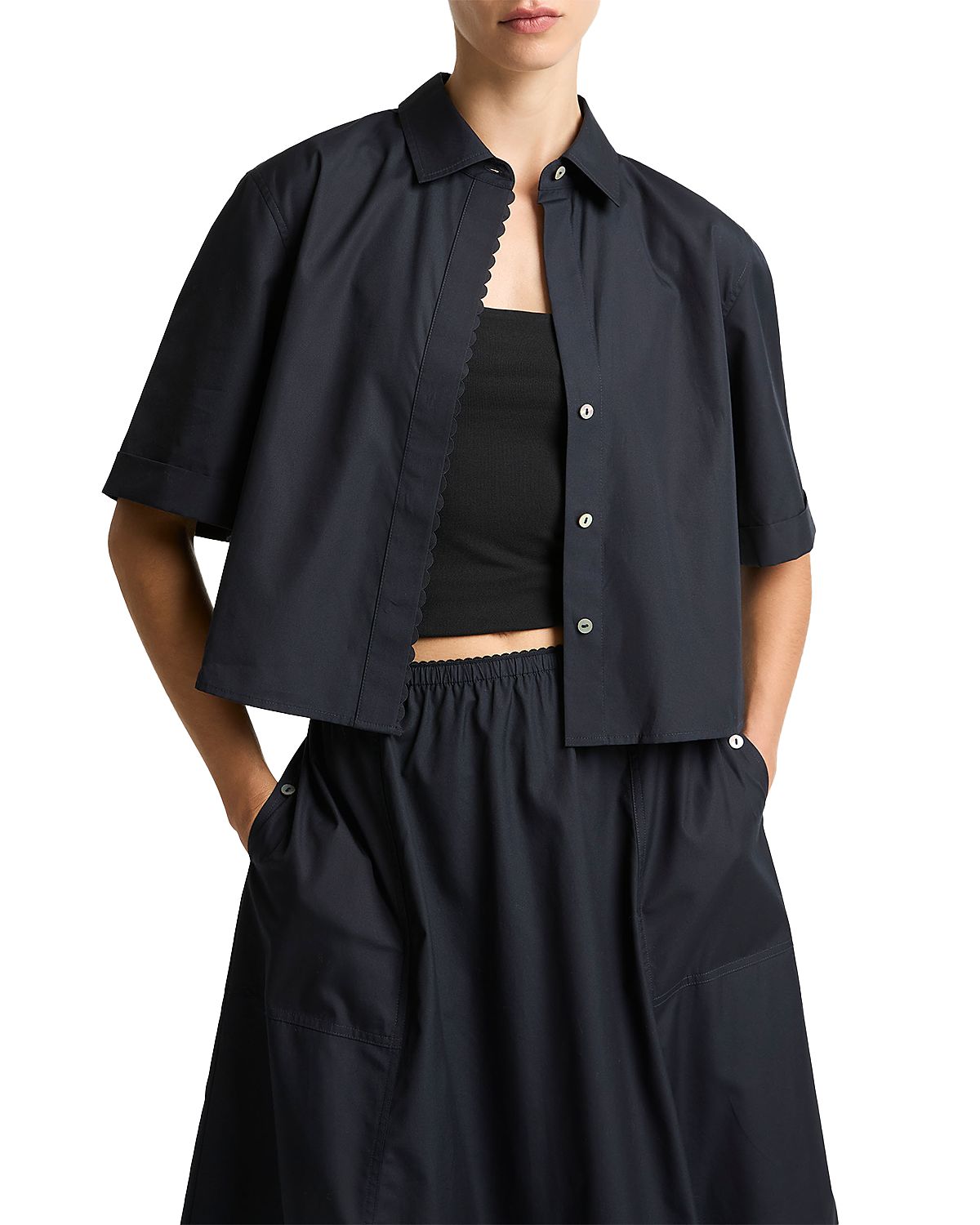 Vince Scallop Detail Top