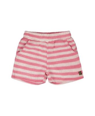 Girls' Elastic Waist Scoop Pockets Striped Shorts - Little Kid