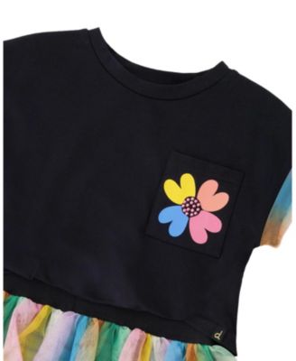  Girls' Organic Cotton and Mesh Short Sleeve Dress - Big Kid