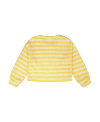 Girls' Long Sleeve Cropped Striped Sweater - Little Kid