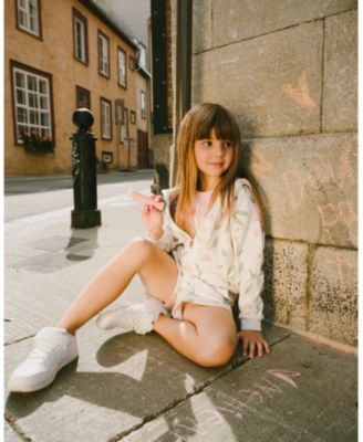 Girls' French Terry Flowers Long Sleeve Hoodie - Big Kid