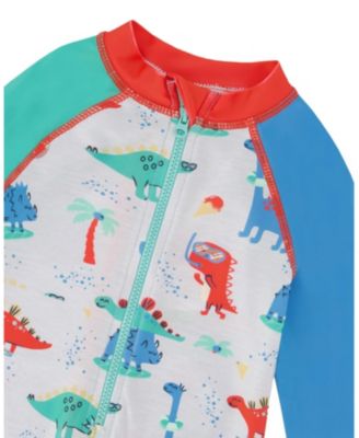 Boys' One-Piece Long Sleeve Dinosaur Rashguard - Little Kid