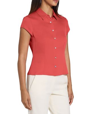 Silk Cap Sleeve Shirt