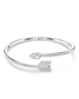 Idyllia Crystal Arrow Bypass Bangle Bracelet