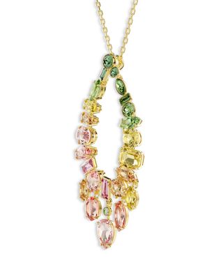 Gema Mixed Crystal Open Pendant Necklace, 23.62-29.5"