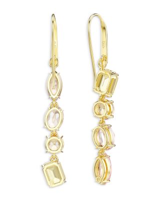 Gema Mixed Crystal Asymmetrical Linear Drop Earrings