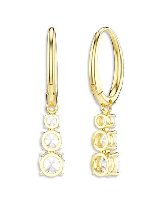 Stilla Attract Triple Crystal Charm Hoop Earrings