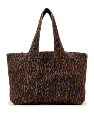 Izzy Leopard Print Denim Tote