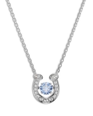 Symbolica Crystal & Cubic Zirconia Horseshoe Pendant Necklace, 16.5-19.25"