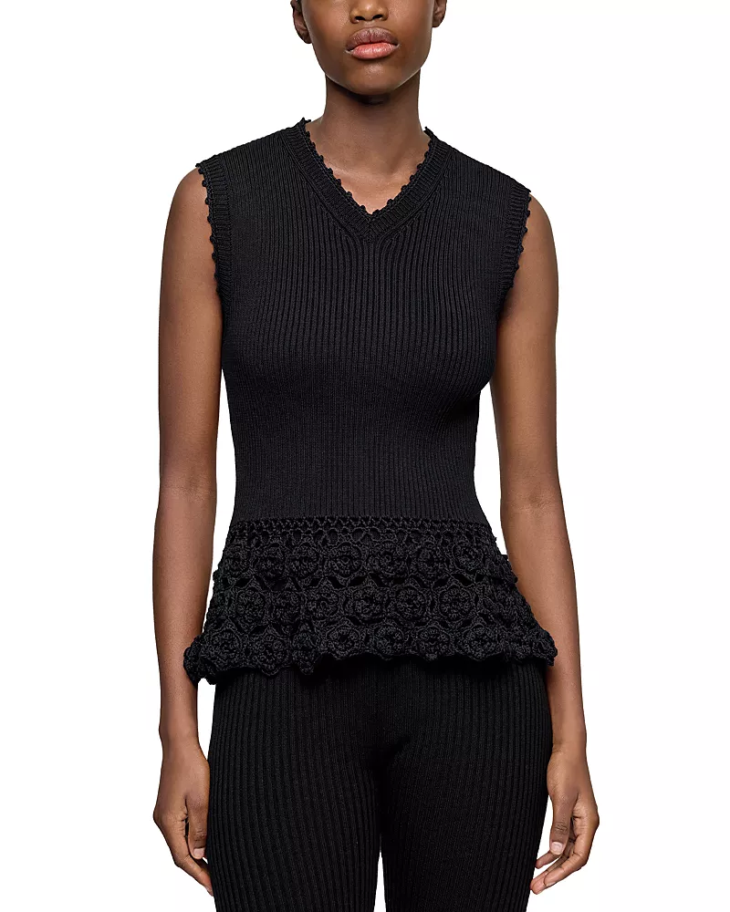 Ganni Crochet Sweater Vest