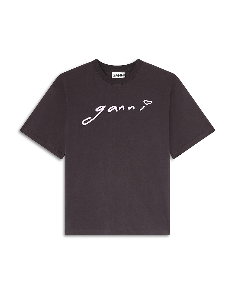 Ganni Jersey Logo Graphic Tee