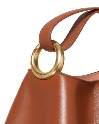 Halo Pleated Wave Mini Leather Bucket Bag