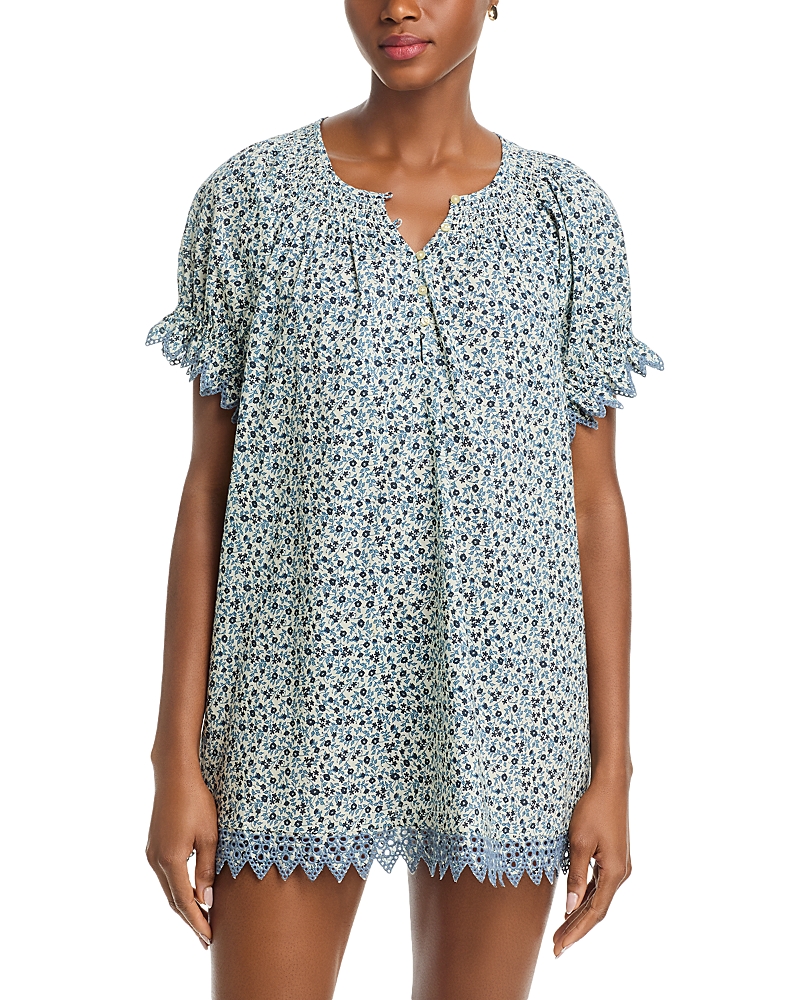 The Great. The Smocked Eyelet Mini Dress