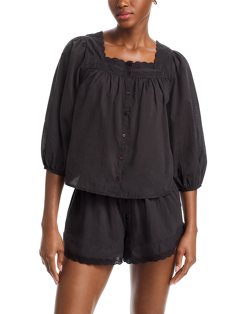 The Great. The Eyelet Button Sleep Top