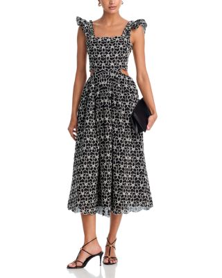 Embroidered Scallop Midi Dress - Exclusive