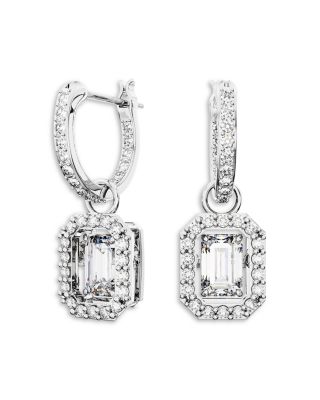Una Angelic Cubic Zirconia Octagon & Hoop Drop Earrings