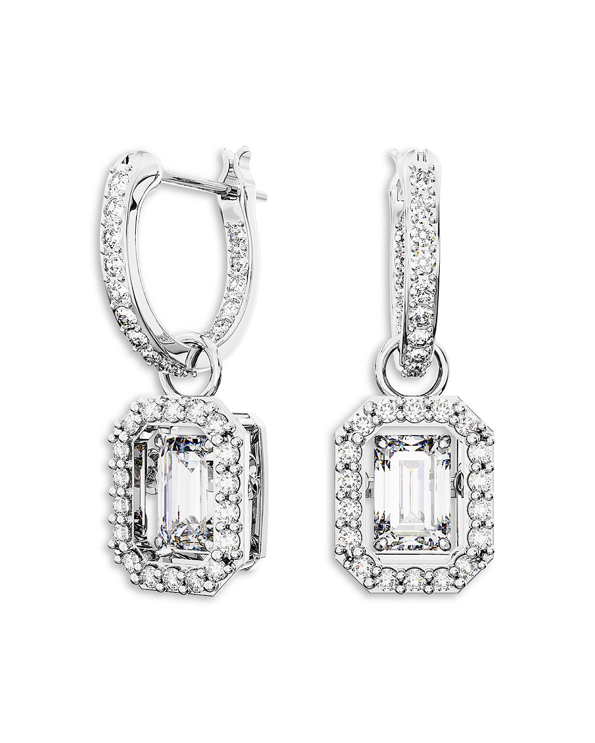 Swarovski Una Angelic Cubic Zirconia Octagon & Hoop Drop Earrings