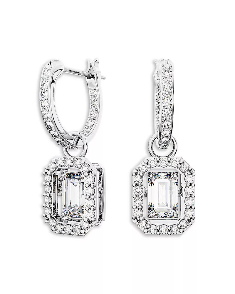 Swarovski Una Angelic Cubic Zirconia Octagon & Hoop Drop Earrings