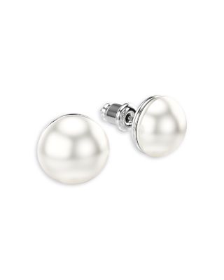 Matrix Crystal Pearl Stud Earrings
