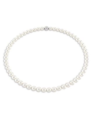 Matrix Crystal Imitation Pearl Necklace, 15.75"