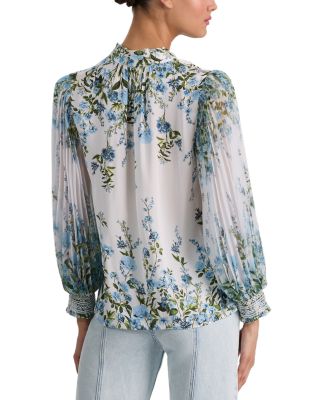 Ilan Pleated Blouson Sleeve Top