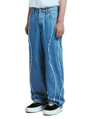 Stone Wash Ollie Baggy Jeans in Light Indigo Denim
