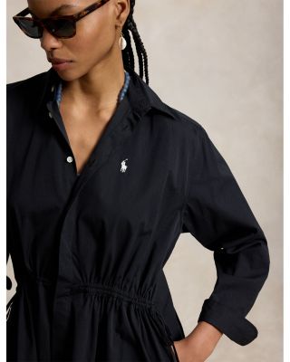 Cotton Drawcord Shirtdress