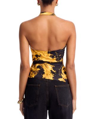 Enver Satin Wave Halter Top