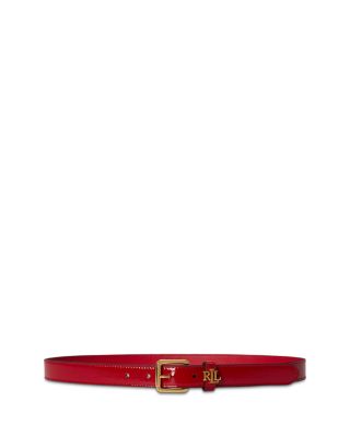 Logo Keeper Patent Leather Skinny Belt