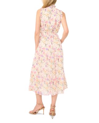 High Neck Smocking Detail Dress