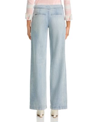 Mid Rise Straight Jeans in Rockstarblue/Off White/Pink