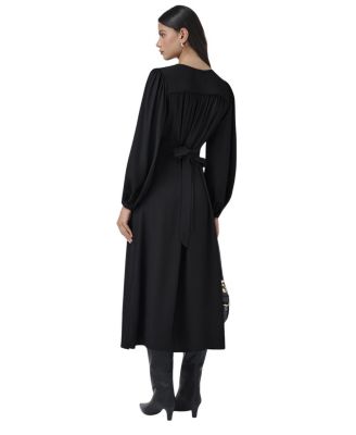 Layla Crepe Tie Neck Midi Dress