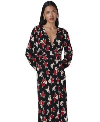 Gracie Floral V Neck Midi Dress