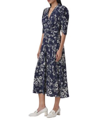 Mia Crepe Floral Midi Tea Dress