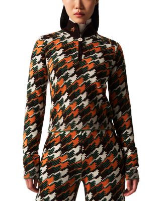 Turtle Neck Herringbone Merino Wool Sweater 