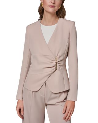 Side Ruched Zipper Blazer
