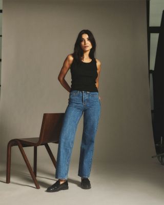 The Baggy Mid Rise Jeans in Medium Wash
