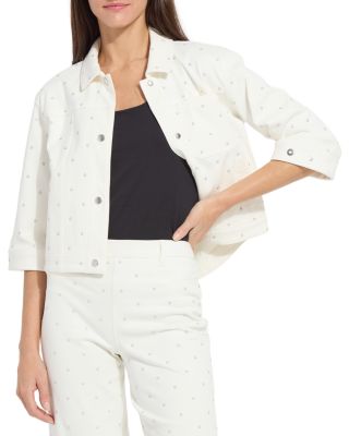 Audrey Pearled Embellished Denim Jacket