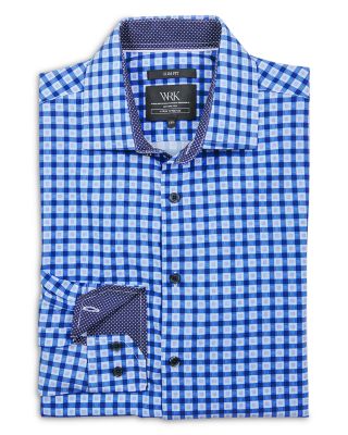 Slim Fit Small Windowpane Performance Dress Shirt