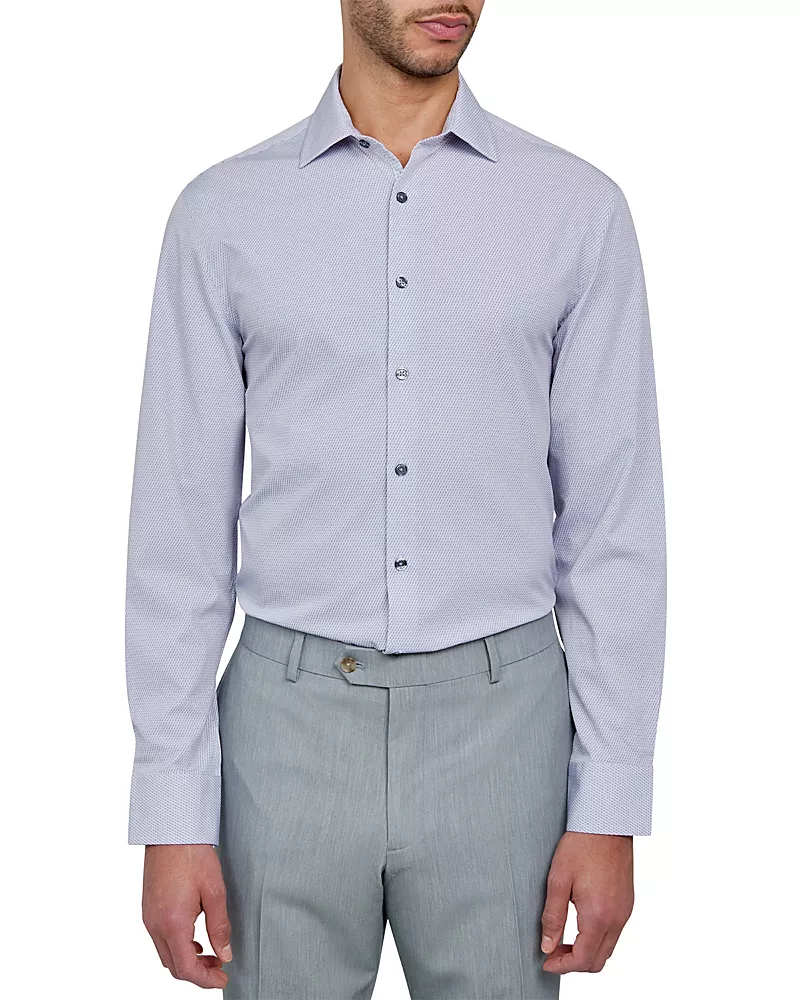 Wrk Slim Fit Broken Stripe Performance Dress Shirt