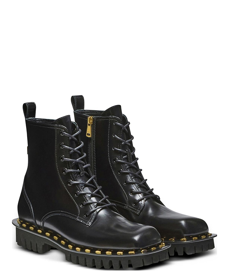 Balmain Men's Glazed Leather Army Boots