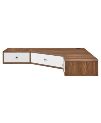 Transmit 47" Wall Mount Corner Walnut Office Desk