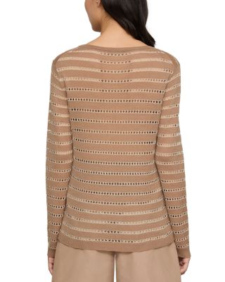 Metallic Stripe Crewneck Sweater