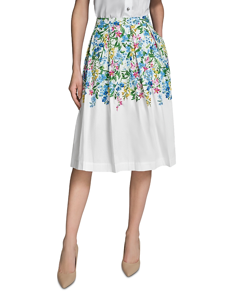 Karl Lagerfeld Paris Placed Floral Preppy Skirt