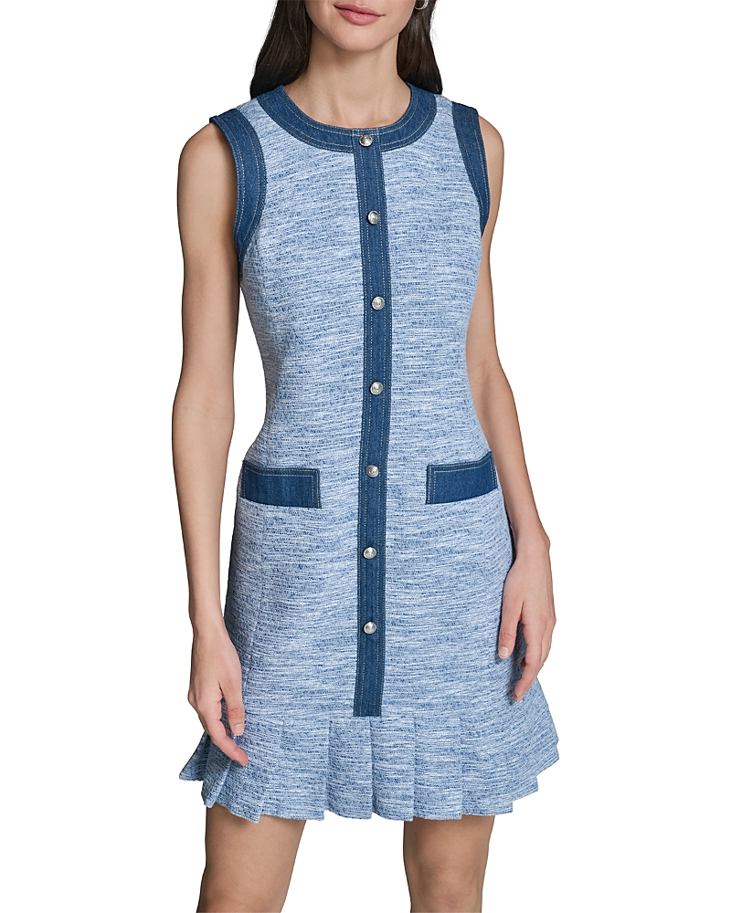Karl Lagerfeld Paris Denim Tweed Dress